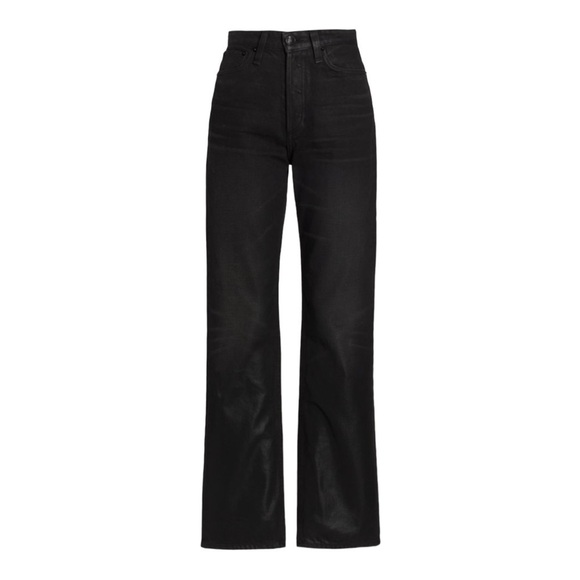NWT RAG & BONE Alex High Rise Straight Leg Jeans Worn Black Coated Size 28 - Picture 3 of 8